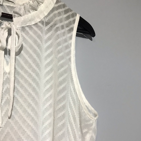 2 for $20. Alfred Sung White Ruffled Neck Line with Tie closure. Size Large - Picture 5 of 12